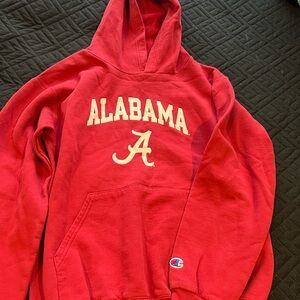 Champion Red Youth Pullover Hoodie with Logo Tag